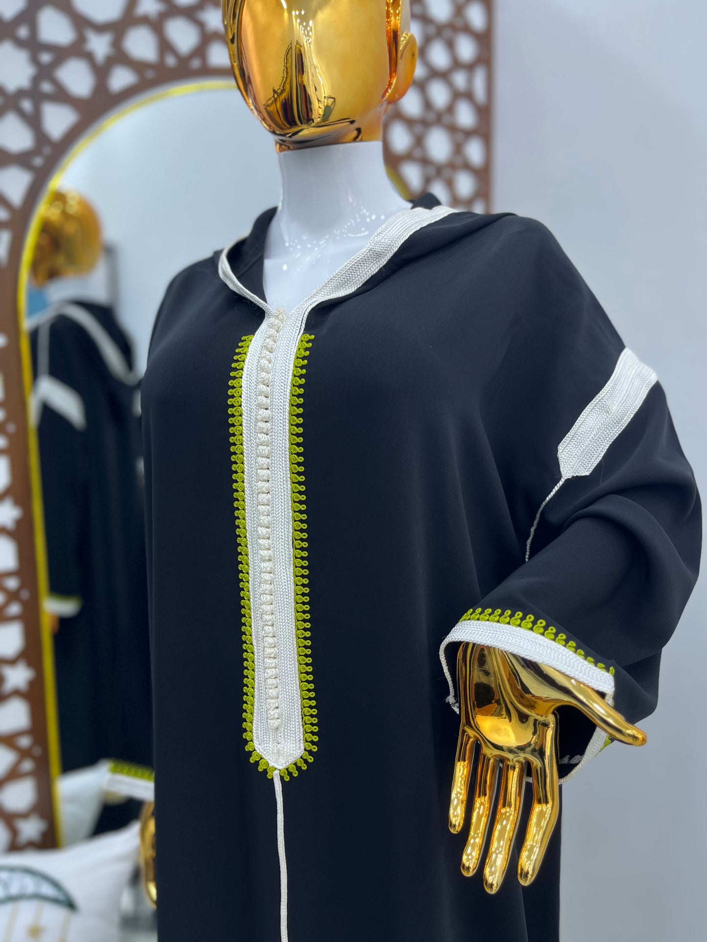 Jellaba tricolore | Noir