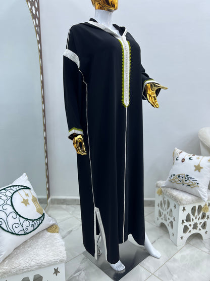 Jellaba tricolore | Noir