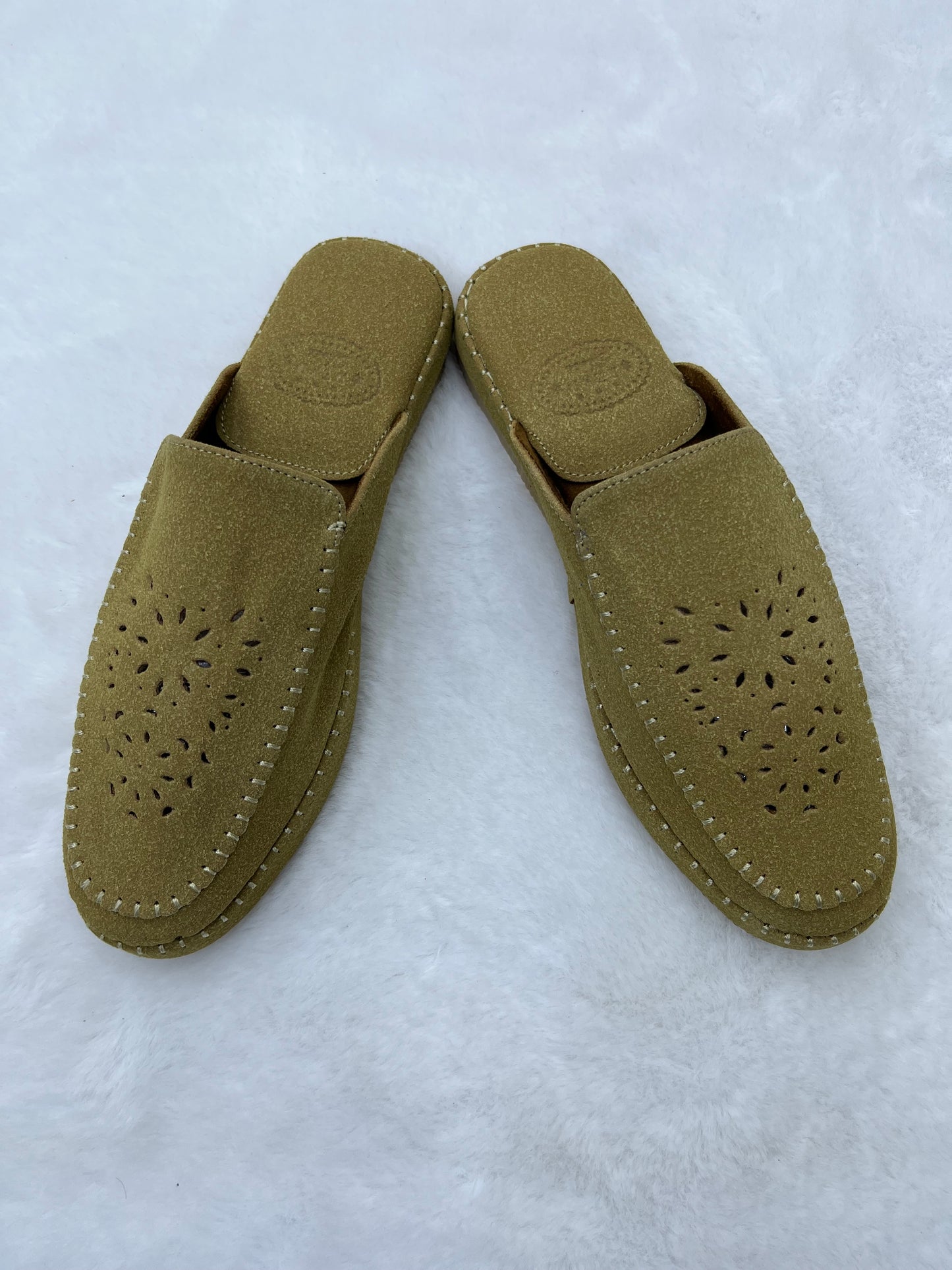 Babouche en Daim Effet Birk | Beige foncé