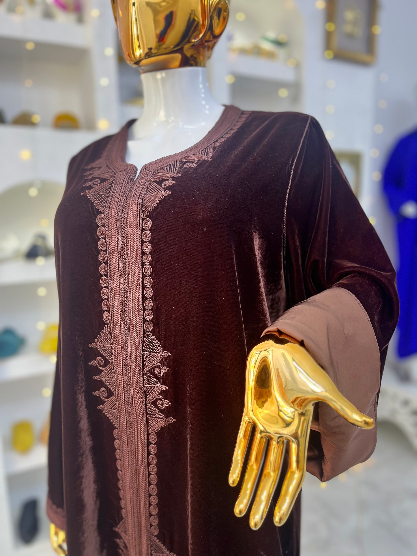 Caftan en Velours | Marron