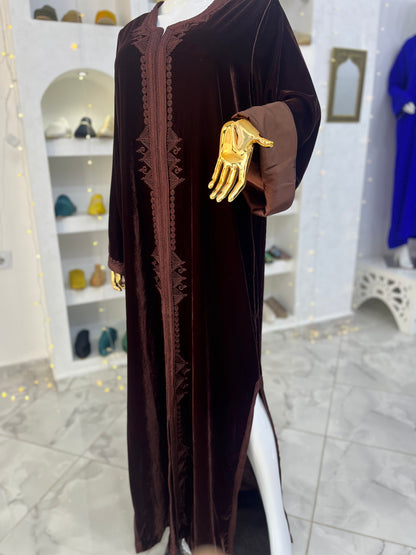 Caftan en Velours | Marron